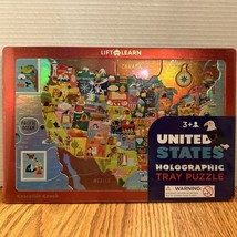 NEW CROCODILE CREEK LIFT and LEARN UNITED STATES HOLOGRAPHIC TRAY PUZZLE - £7.07 GBP