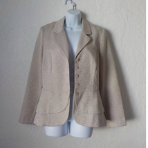 First Lady Suits Beige Circles Blazer Satin Polyester Women size 10 Doub... - £19.39 GBP