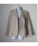 First Lady Suits Beige Circles Blazer Satin Polyester Women size 10 Doub... - £19.55 GBP