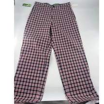 Izod Golf Pants Mens Size 32/30 Red Blue Plaid Cool-FX Preppy Athletic New - £21.67 GBP