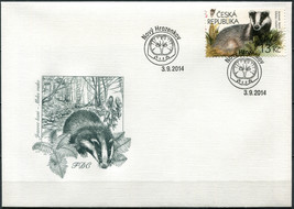 Czech Republic 2014. European badger (Meles meles) (Mint) First Day Cover - £2.22 GBP