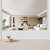 200 inch Retractable Baby Gates Extra Wide Reinforced Strip 45&quot; Tall White - $84.55