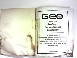 1990 1991 Geo Storm Factory Service Repair Manual Supplement - £7.34 GBP