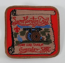 Vintage Red Sam Houston Trail Come &amp; Take It Gonzales Boy Scouts BSA Camp Patch - £9.34 GBP