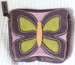 Purple Faux Leather Butterfly Change Purse - £5.42 GBP