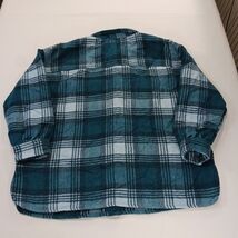 Dip RN#29360 Women's Green Flannel Plaid Button Up Fleece Shirt Jacket Size 2X image 2