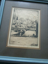 Antique Pencil Signed DON SWANN 1889-1954 Boat Harbor Etching LiM.Edit 98/300  - $144.53