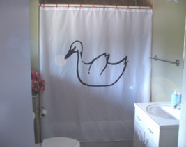 Shower Curtain swan cygnus beauty rare bird urd song - $72.57