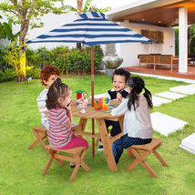 Kids Wooden Table Set for Children Aged 3+ Years-Natural - Color: Natural - $3,519.87 MXN