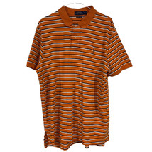 Polo Ralph Lauren Button Up Polo Shirt Pima Soft Touch Mens Sz XL Orange,Blue - $23.17