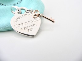 Return to Tiffany &amp; Co Heart Key Charm Clasp Silver Rubedo Clasp Gift Po... - £288.76 GBP