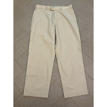 IZOD Mens Chino Flat Front Straight Fit Pants 36 X 30 Good Condition Kha... - $21.78