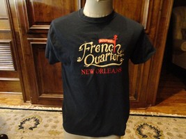 Black Embroidered French Quarter New Orleans T-shirt Adult M Nice Bourbon Street - £18.59 GBP