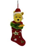 Vintage Disney Winnie the Pooh 3D Head Green Stars Stocking Christmas Ho... - $44.50