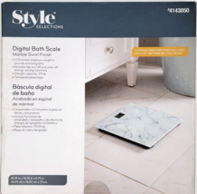 Style Selections Marble Swirl Digital Metallic Bath Weigh Scale 375-lb. - £14.07 GBP