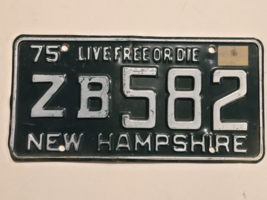 1975 New Hampshire License Plate Tag &quot;Live Free or Die&quot;-#ZB582-Vintage-D... - €25,77 EUR