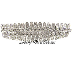 Anthony David Silver Crystal Bridal Feather Hair Clip Accessory - £13.59 GBP