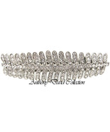 Anthony David Silver Crystal Bridal Feather Hair Clip Accessory - £13.29 GBP