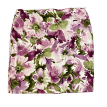 Jones Wear Classy Skirt ~ Sz 18 ~ Purple ~ Knee Length ~ Floral ~ Pleated - £16.58 GBP