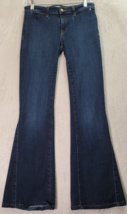 JOIE Flare Jeans Womens Size 27 Dark Blue Denim Cotton Mid Rise Logo Pockets - £12.54 GBP