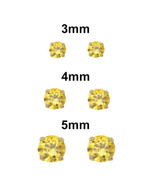 Genuine 14k Gold Screw-back Round Birthstone CZ Stud Earrings- November ... - $72.00+