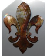 Fleur de Lis  12" tall Copper/Bronze Plated Metal Wall Decor - $25.63