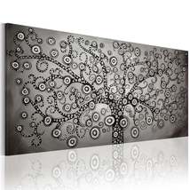 Tiptophomedecor Abstract Canvas Wall Art - Silver Tree - Stretched &amp; Framed Read - £89.30 GBP