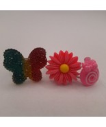 3 adjustable rings flower, candy, butterfly - €9,38 EUR