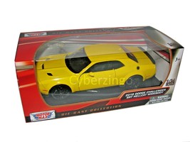 2018 Dodge Challenger SRT Hellcat Yellow 1/24 Scale Diecast Model Car New In Box - £18.37 GBP