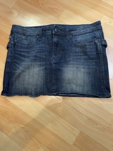 Rock &amp; Republic Womens Groupie Mini Midi Blue Jean Skirt Size 10 EUC - £11.53 GBP
