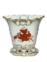 Herend Hand-Painted Porcelain Mini Vase Numbered Floral/Leaf Gilded Hungary Rare - £66.30 GBP