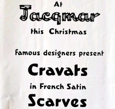 1952 Jacqmar Fashion Scarves Christmas Advertisement Sphere UK Import E91A - $19.99