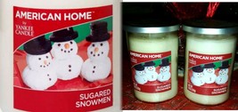 2 Yankee Candle American Home Sugared Snowmen Holiday 2-Wick Large Jar-19 oz-Lot - £28.74 GBP