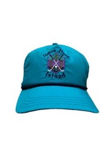 Retro Hilton Head Island Golf Ball Club Blue Cotton Strap Hat OS Vtg - $14.45