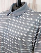 PGA Tour Airflux Golf Shirt Gray White Stripe Size XL Short Sleeve - £10.21 GBP