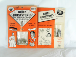 Vintage Dritz Rhinestones About 36 Pieces Each 2 Packs - $23.55