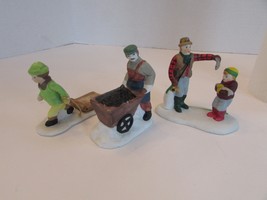Lemax Fishing Sledding &amp; Wheelbarrel Figurines Snow Village Asst 3&quot; - $105.98 MXN