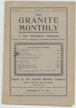Granite Monthly New Hampshire magazine Oct. 1911 vintage Marlow - £11.16 GBP