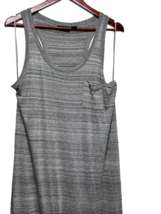 Adrienne Vittadini Dress XL Gray Striped Sleeveless Maxi Side Slits Comf... - £11.88 GBP