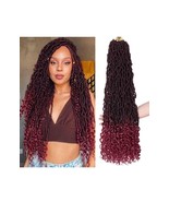 Leeven 30 inch Ombre Burgundy Faux Locs Crochet Hair Extensions Pack of 5 - £11.41 GBP
