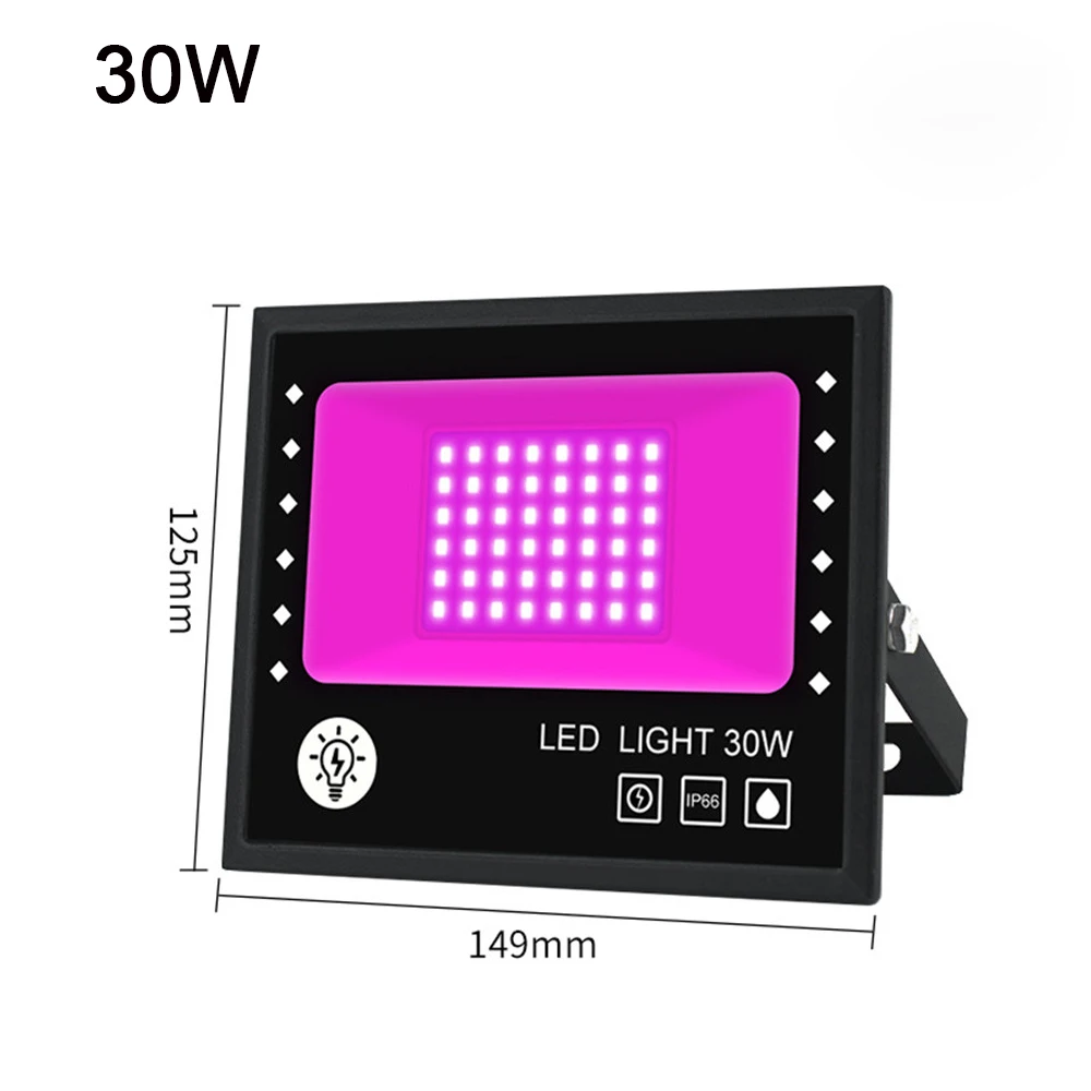 30W 60W 100W UV LED Floodlight Ultraviolet Light AC85-265V IP66 Waterproof LED B - £178.65 GBP
