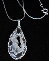 Druzy Slices- Oval Pendant Necklace - $14.95