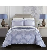 Chic Home Finna 1 Piece Quilt Coverlet 100% Cotton Fish Scale Pattern St... - $98.99