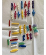 LARGE LOT OF VINTAGE CHILDRENS PLASTIC HAIR CLIPS &amp; BARRETTES &amp; TIES 80&#39;... - $27.72