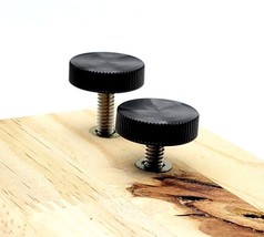 1/4&quot;-20 Knurled Thumb Screw Bolts with Black Round Clamping Knob Pack of 4 - £9.18 GBP+