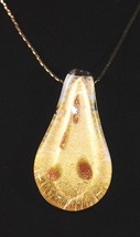 Glitter &amp; Gold Glass Spoon Pendant Necklace - $6.95