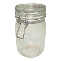 Le Parfait Super Jar 7" Tall Wire Bail Glass Canister France 3.5" Base Vtg Quart image 2