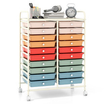 20 Drawers Rolling Storage Cart Studio Organizer-Deep Multicolor - Color... - $140.49
