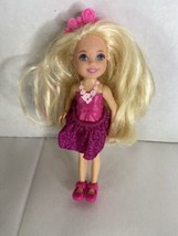 Barbie Endless Hair Kingdom Chelsea Doll Blonde Hair Pink Dress Shoes Mattel - £9.34 GBP