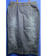 Ashley Stewart Plus Size 18W Stretch Denim Jean Maxi Skirt Modest Rivet ... - $17.77